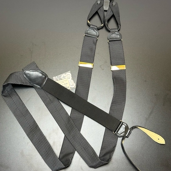Louis Roth Big & Tall Black 100% Italian Silk Suspenders NWT - Picture 2 of 8
